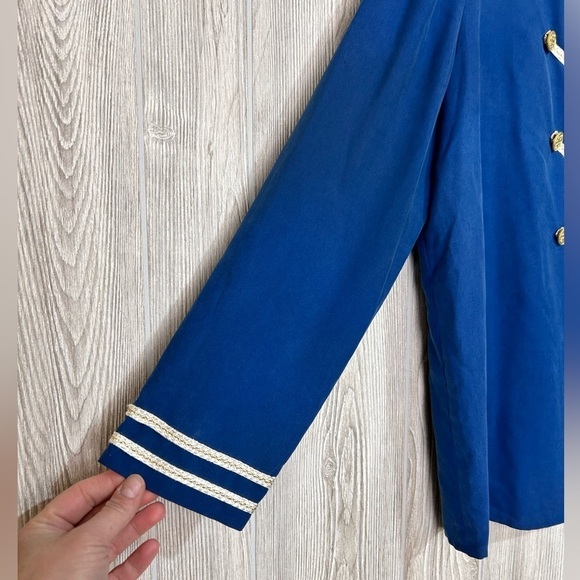 Vtg Francesca of Damon 100% Silk Sgt. Pepper Naval Majorette Blouse Top Sz 12 - Picture 3 of 11